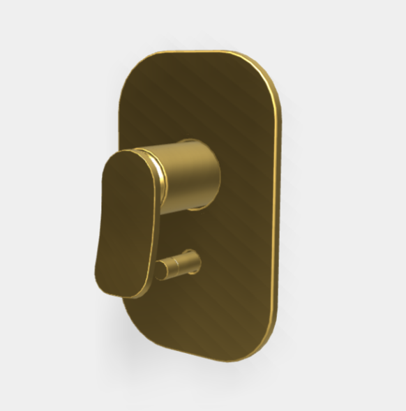 Смеситель для душа, Fima Carlo Frattini, Flo', с переключателем, цвет-брашированное золото F3809X2OS