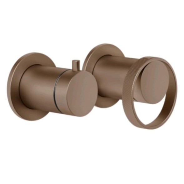 Gessi Смеситель для душа, Anello, на 2 потребителя, цвет медь матовая  63380#708