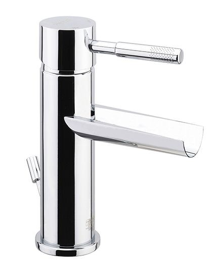 Fiore Xenon, однорычажный смеситель для раковины с каскадным изливом и донным клапаном, излив 107мм, цвет хром