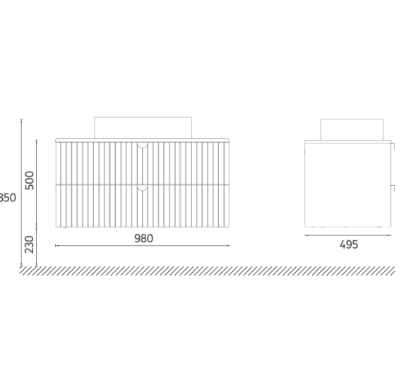 Тумба подвесная ISVEA Infinity 120 без раковины, цвет кремовый 21IF1712122I