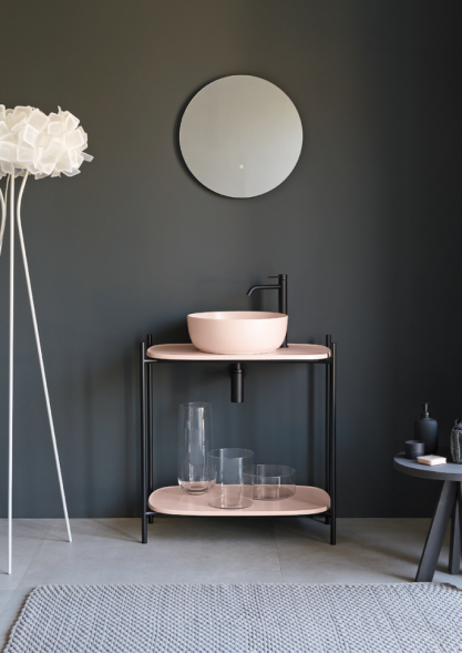 Раковина Scarabeo GLAM накладная без перелива без отверстий цвет розовый матовый 1807 54