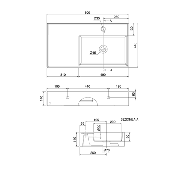 Раковина Scarabeo TEOREMA 2.0 угловая подвесная или накладная с переливом с одним отверстием цвет синий матовый с антибактериальным и грязеотталкивающим покрытием BIOKER 5118 56 BK
