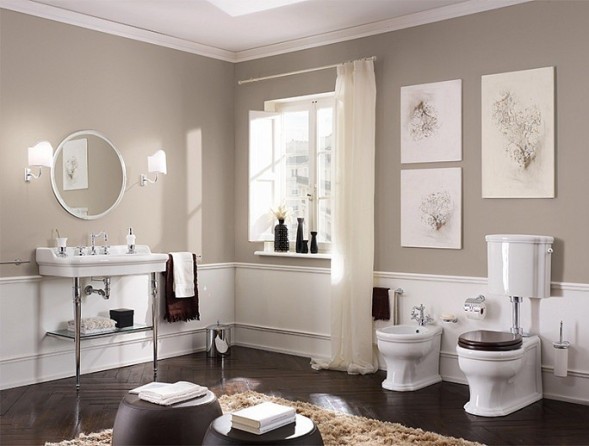 Бачок Scarabeo Castellana на средней трубе с механизмом смыва цвет белый фурнитура бронза 5365BR