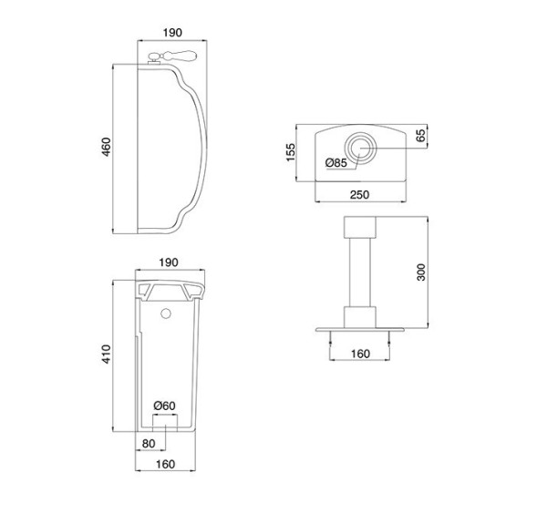 Бачок Scarabeo Castellana на средней трубе с механизмом смыва цвет белый фурнитура бронза 5365BR