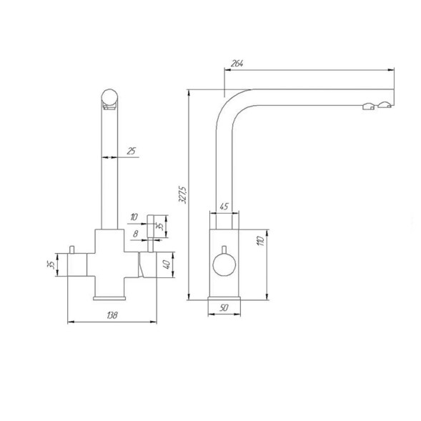 Paini NRYO6433VEB90 Смеситель для кухни Норда с подводом для фильтра, чёрный