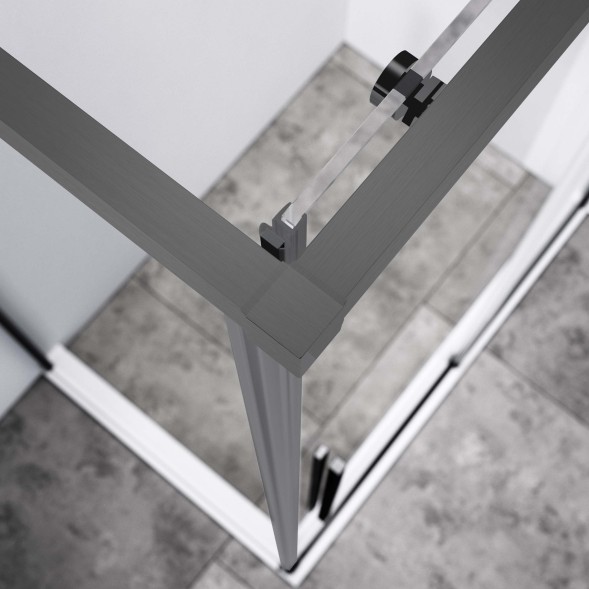 Vincea Душевой уголок Slim-N VSR-4SN9014CLGM, 1400*900, вороненая сталь, стекло прозрачное