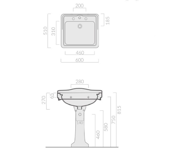 Раковина GALASSIA ETHOS 8416M подвесная с одним отверстием с переливом со спинкой цвет белый глянцевый