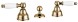 Emmevi Deco Ceramic, двухрычажный смеситель для биде на 3 отверстия, с донным клапаном, цвет бронза 121034/BR
