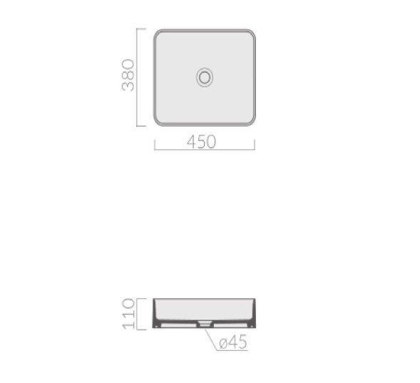 Раковина GALASSIA SMART B 7414 ON накладная без отверстий без перелива цвет синий