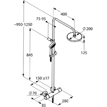 Душевая система KLUDI LOGO NEO 6809505 с термостатом