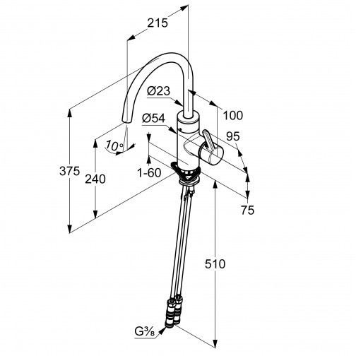 Смеситель KLUDI E-GO 422006675 для кухни сенсорный