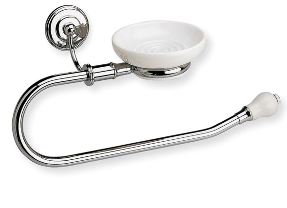 Stil Haus Nemi, полотенцедержатель - полукольцо + мыльница, цвет хром - белая керамика