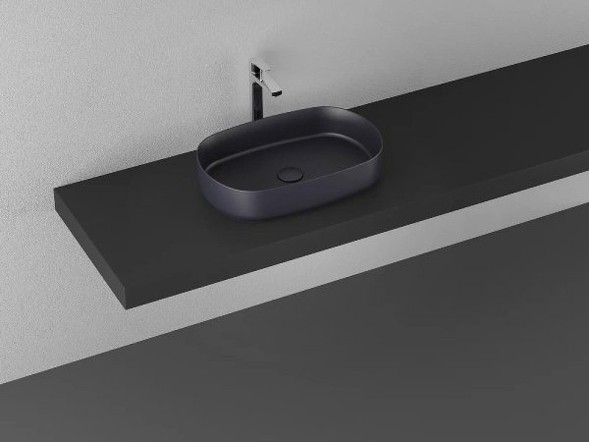 Раковина ISVEA Infinity накладная ШГВ 550*360*120 отверстия для смесителя отсутствуют цвет антрацит матовый 10NF65055-2C