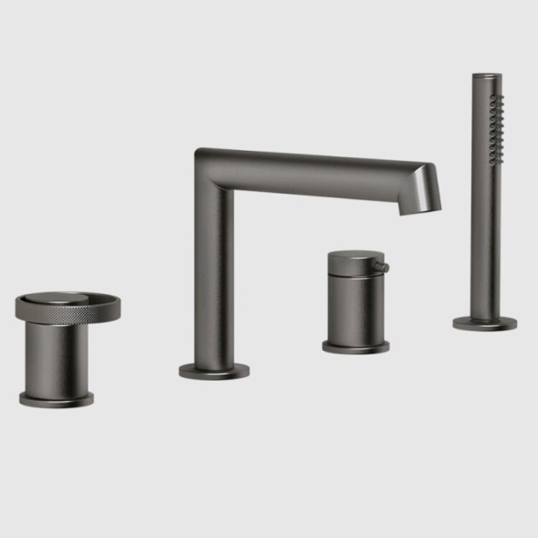 Gessi Смеситель для ванны и душа, Anello, цвет Черный брашированный металл  63337#707