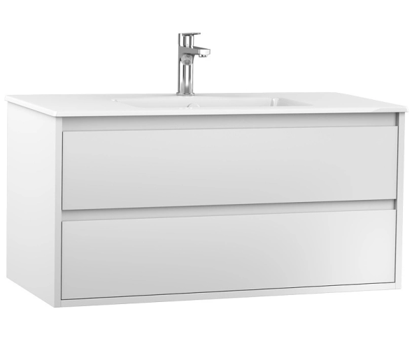 Тумба подвесная под раковину ISVEA Pro 100 с двумя ящиками цвет белый 21MG1001100I