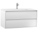 Тумба подвесная под раковину ISVEA Pro 100 с двумя ящиками цвет белый 21MG1001100I