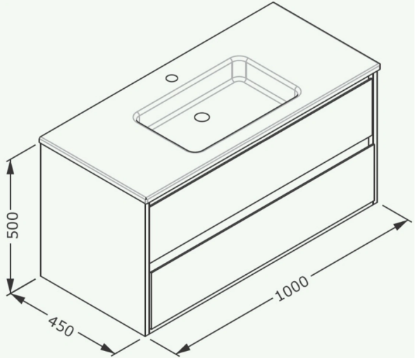 Тумба подвесная под раковину ISVEA Pro 100 с двумя ящиками цвет белый 21MG1001100I