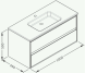 Тумба подвесная под раковину ISVEA Pro 100 с двумя ящиками цвет белый 21MG1001100I