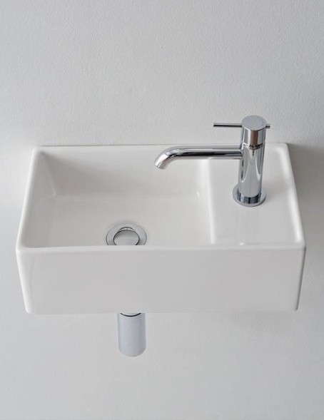 Раковина Scarabeo TEOREMA подвесная или накладная без перелива с одним отверстием цвет белый 8031/R41x23