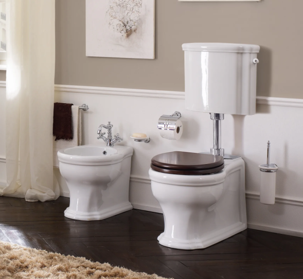 Бачок Scarabeo Castellana на средней трубе с механизмом смыва цвет белый фурнитура хром 5365CR