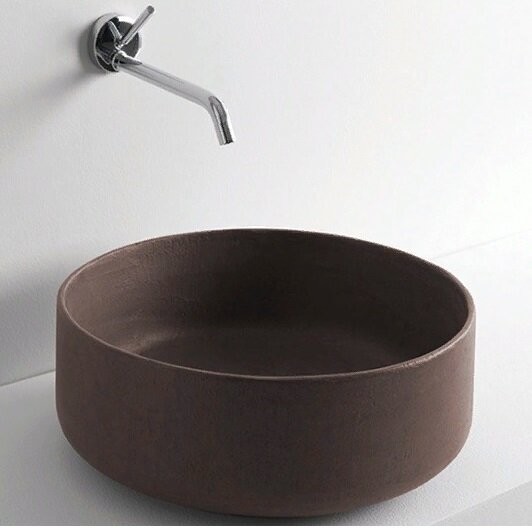 Раковина Artceram Cognac Quadro накладная без отверстий  цвет Nero Roma COL001 20 00