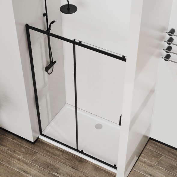 Vincea Душевая дверь Сити (City) VDS-5CT140CLB, 1400, черный, стекло прозрачное