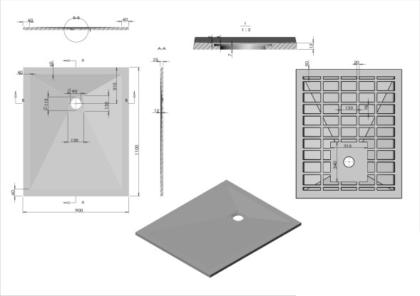 Vincea Поддон для душа из искусственного камня VST-4SR9011W, 1100*900*25, белый матовый