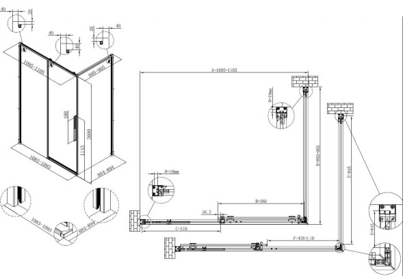 Vincea Душевой уголок Ультима (Ultima) VSR-7UL9011CL, 1100*900, хром, стекло прозрачное