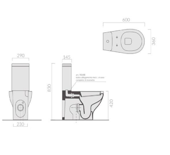 Унитаз моноблок с бачком GALASSIA EDEN KIT EDEN 7217 Slim напольный с сиденьем с микролифтом цвет белый глянцевый