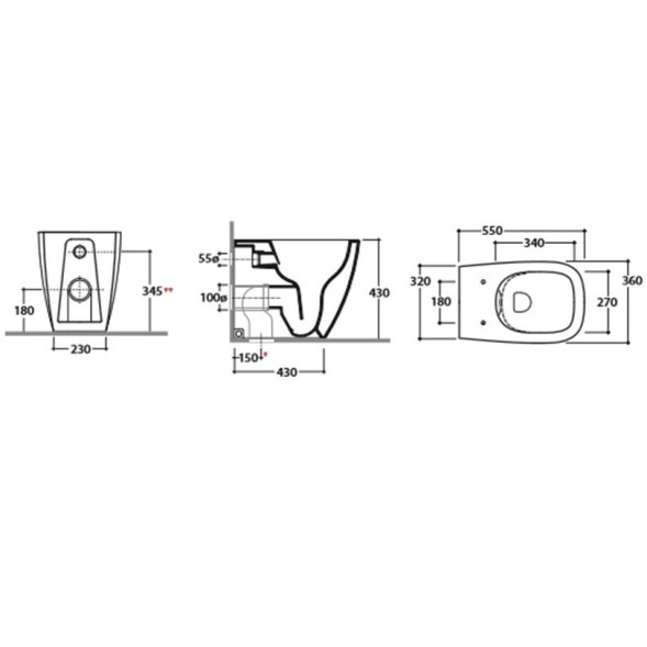 Унитаз GLOBO GENESIS напольный приставной цвет белый GN001BI