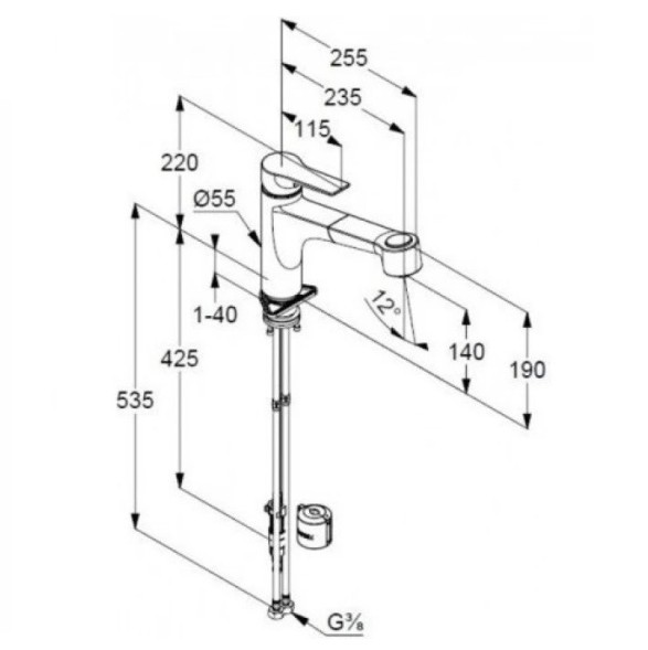 KLUDI MIX однорычажный смеситель для кухни, доп. кран Multi, выдвижной излив, для безнапорных водонагревателей, арт. 329420575