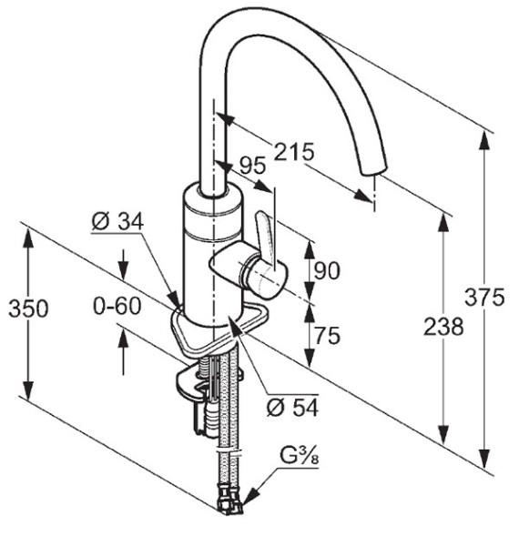 Смеситель KLUDI E-GO 422100575 для кухни сенсорный