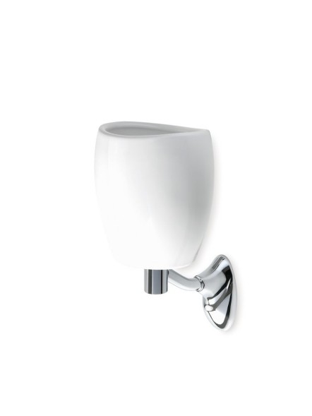 Stil Haus Zefiro, настенный керамический стакан, цвет хром - белая керамика
