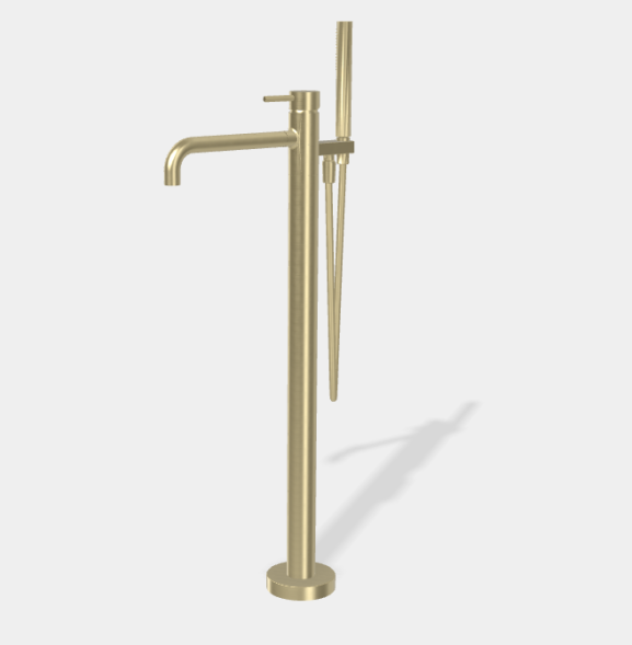 Смеситель для ванны и душа, Fima Carlo Frattini, Spillo Up, напольный, цвет-шампань брашированная F3034/6NHS
