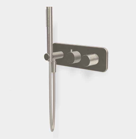 Смеситель для душа, Fima Carlo Frattini, Spillo Tech, G COLLECTION,на 2 потребителя, цвет-никель брашированный F3049TWX2VSN