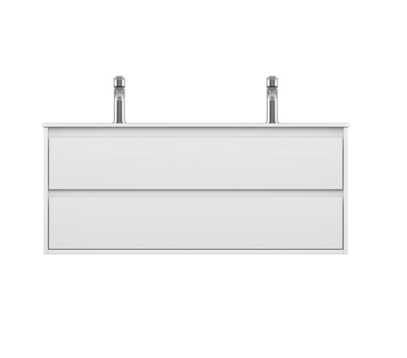 Тумба подвесная с раковиной ISVEA Pro 120 с двумя ящиками цвет белый 21MGS001120I