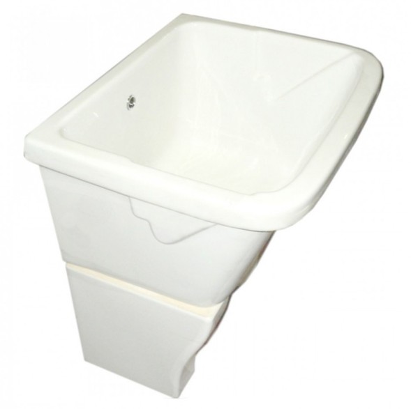 Раковина HATRIA SPECIALS Y1VD01 подвесная хозяйственная без отверстия с переливом цвет белый