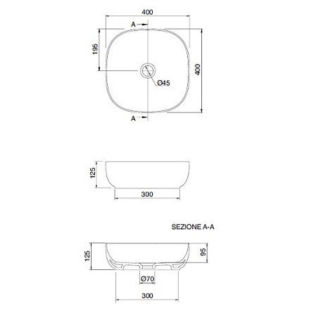 Раковина Scarabeo GLAM накладная без перелива без отверстий цвет синий матовый 1806 56