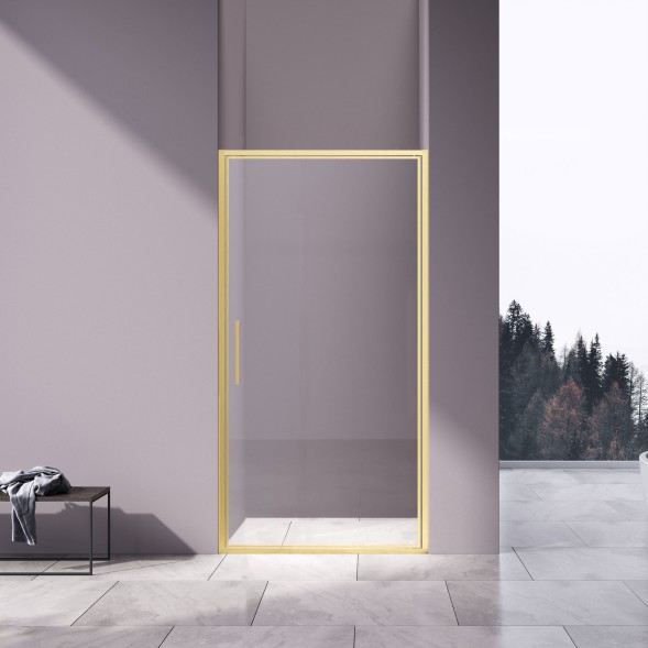 Vincea Душевая дверь Слим 8мм (Slim 8mm) VDP-4SL900CLG, брашированное золото, стекло прозрачное
