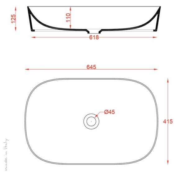 Раковина Artceram Ghost накладная  цвет blu zaffiro GHL002 16 00