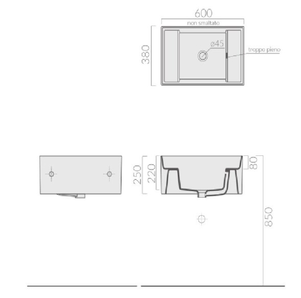 Раковина GALASSIA MEG11 PRO 5484 MT подвесная или накладная без отверстий цвет белый матовый