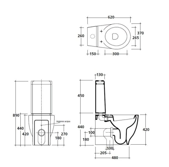 Унитаз моноблок с бачком GALASSIA ERGO 7111 7112 9046 напольный цвет белый глянцевый