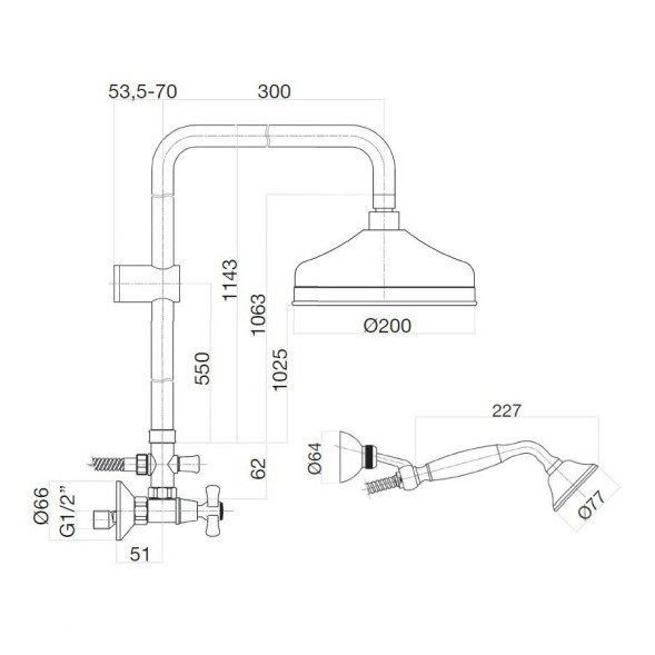 Душевая система Webert Armony AM760405010, золото