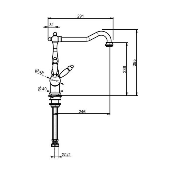 Смеситель для кухни Webert Byblos BY920802015, хром