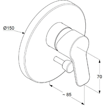 Смеситель KLUDI PURE&amp;EASY 374190565 для ванны встраиваемый внешняя часть