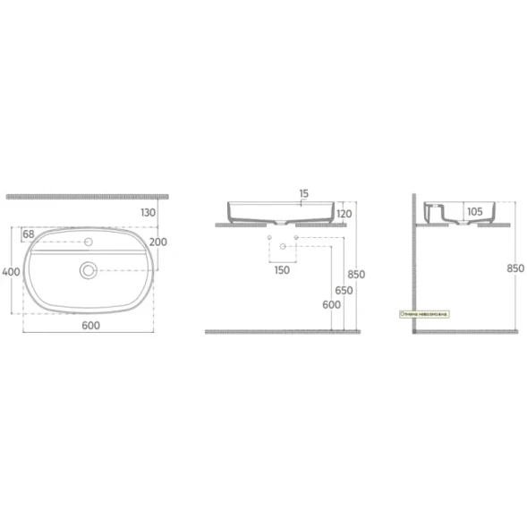 Раковина накладная ISVEA Infinity 60 овальная 60см цвет антрацит матовый 10NF65060-2C