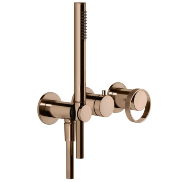 Gessi Смеситель для душа, Anello, на 2 потребителя, цвет медь  63345#030