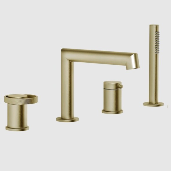 Gessi Смеситель для ванны и душа, Anello, цвет Латунь матовая  63337#727