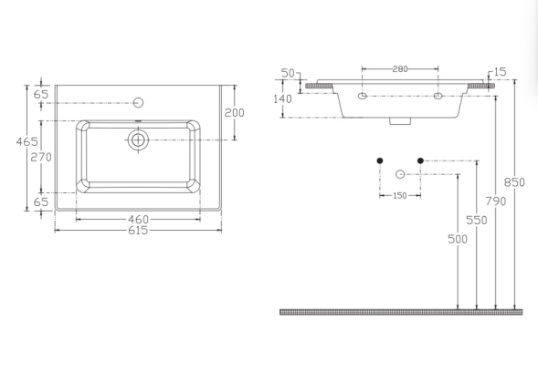 Тумба подвесная с раковиной ISVEA Pro 60 с двумя ящиками цвет белый 21MGS001060I
