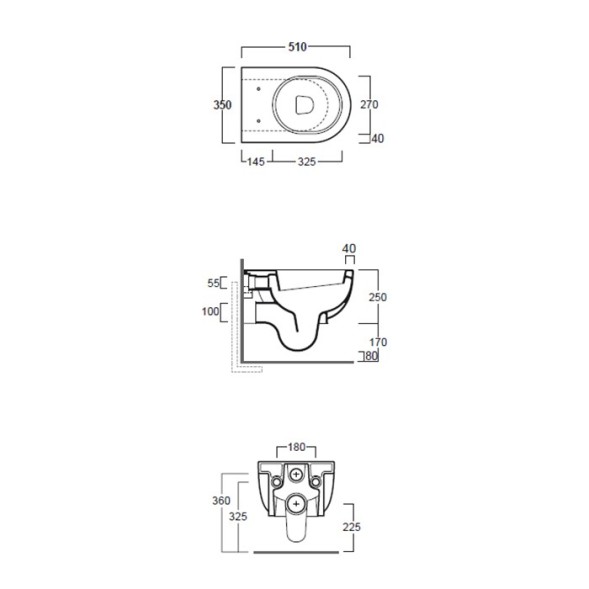Унитаз SIMAS E-Line подвесной цвет белый EL18/F85